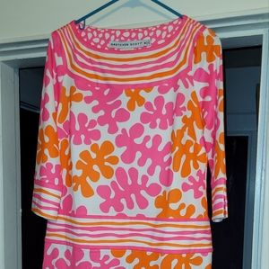 Gretchen Scott M Pink/white print dress